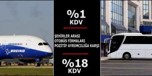 Otobüs Yüzde 18 Uçak Yüzde 1 KDV !